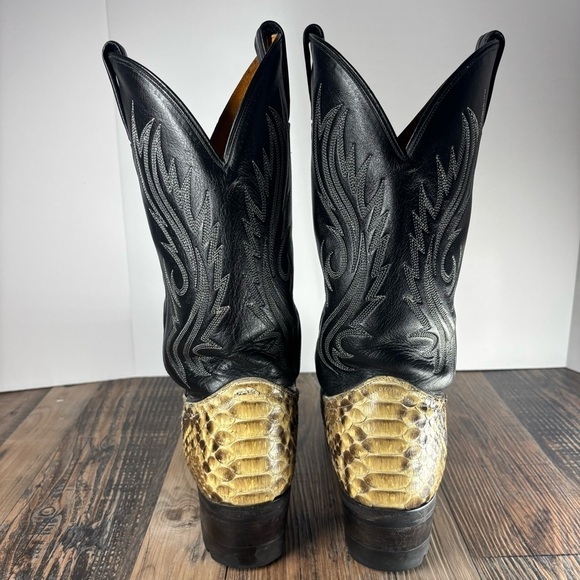 Ben Miller Boots Mens 10 Python Snakeskin Leather Western Round Toe Cowboy Rodeo - Picture 3 of 11